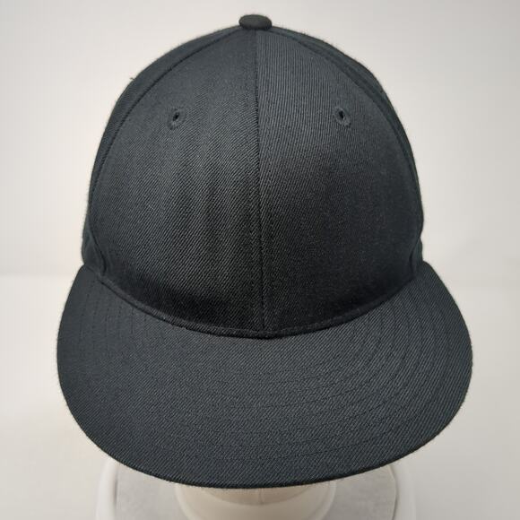 Lids Fitted Baseball Cap Black 7 1/4 Outdoor Vented Holes 6 Panel Blank - Picture 2 of 9